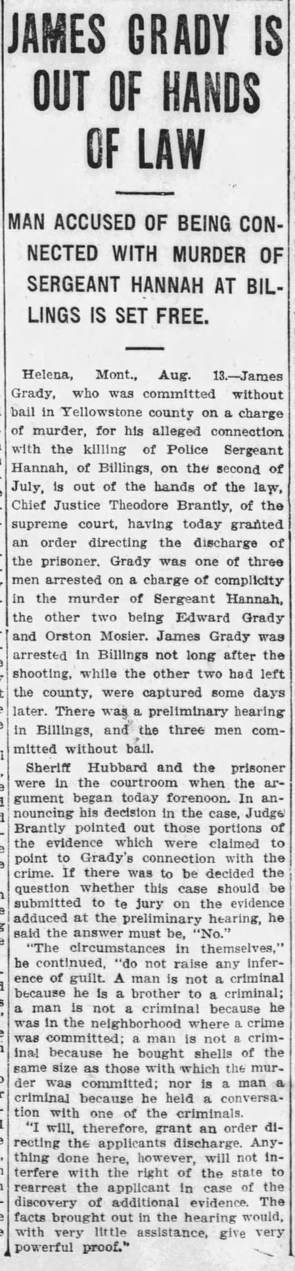 Clipping from The Butte Miner